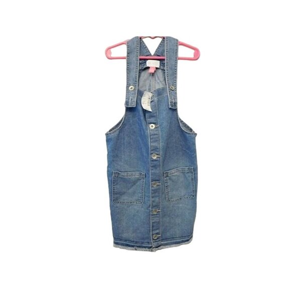 NWT The Children's Place Size 10 Blue Jean Overalls Dress #H-3-10 - Picture 1 of 5